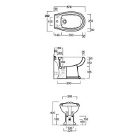 Биде напольное без ободка Simas Arcade AR833bix3