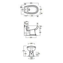 Биде напольное без ободка Simas Arcade AR833bix3