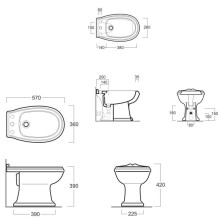 Биде напольное Simas Arcade AR823bix3