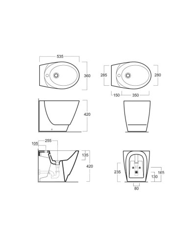 Биде напольное Simas Bohemien BO04bix1