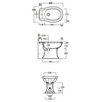 Биде напольное без ободка Simas Lante LA04bix3