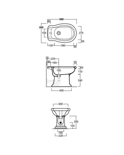 Биде напольное без ободка Simas Lante LA04bix3