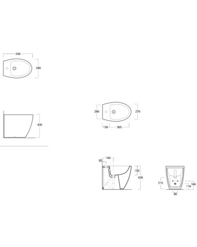 Биде напольное Simas Lft Spazio LFT21 bix1