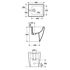 Биде напольное без ободка Kerasan Ego 322101x1