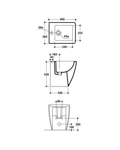 Биде напольное без ободка Kerasan Ego 322101x1