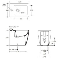 Биде напольное без ободка Kerasan Ego 322001x1