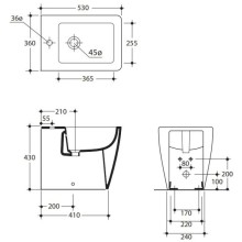 Биде напольное без ободка Kerasan Ego 322001x1