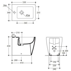 Биде напольное без ободка Kerasan Ego 322001x1