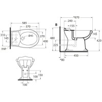 Биде напольное без ободка с одним отверстием под смеситель Azzurra Jubilaeum JUB500/M bix1