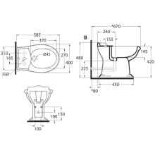 Биде напольное без ободка с одним отверстием под смеситель Azzurra Jubilaeum JUB500/M bix1