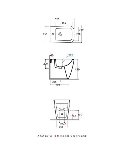 Биде напольное Globo Stone ST010.bix1