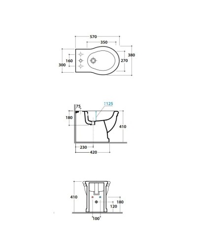 Биде напольное Globo Paestum PA027.bix3