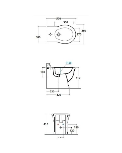 Биде напольное Globo Paestum PA026.bix1