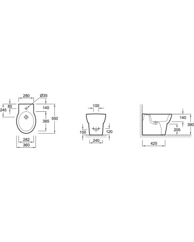 Биде напольное Jacob Delafon Ove E1705-0