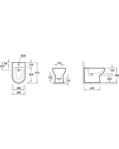 Биде напольное Jacob Delafon Panache E1372-00