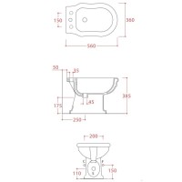 Биде напольное Artceram Hermitage HEB002 01 00x1