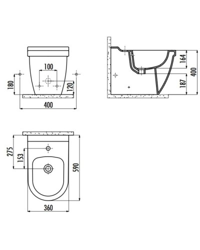 Биде напольное Creavit Dream DR500(DR50000000)