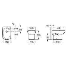 Биде напольное Roca Dama Senso 357514000