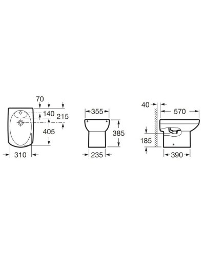 Биде напольное Roca Dama Senso 357514000