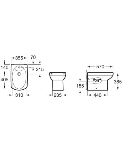 Биде напольное Roca Dama Senso 357517000
