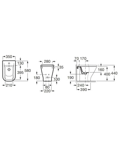 Биде напольное Roca The Gap 357474000