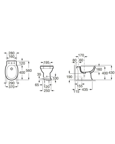 Биде напольное Roca Carmen 3570A4003