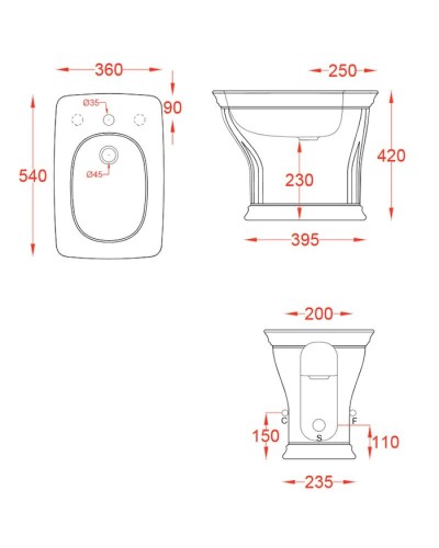 Биде напольное Artceram Artceram Civitas CIB002 01 00 bix1