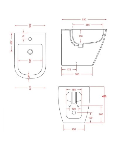 Биде напольное Artceram Faster FSB002 01 00 bix1