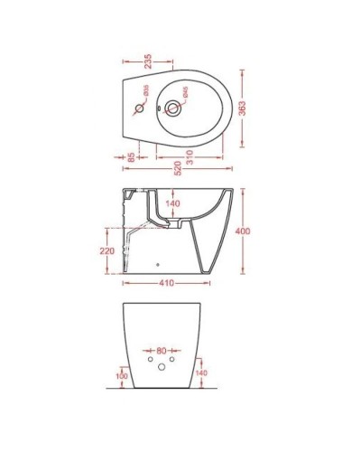 Биде напольное Artceram Step STB002 01 00 bi