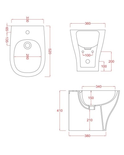 Биде напольное Artceram Ten TEB001 01 00 bi