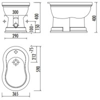 Биде напольное Creavit Klasik KL500-00CB00E-0000