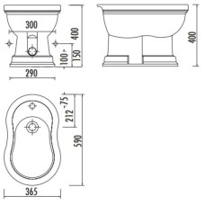 Биде напольное Creavit Klasik KL500-00CB00E-0000