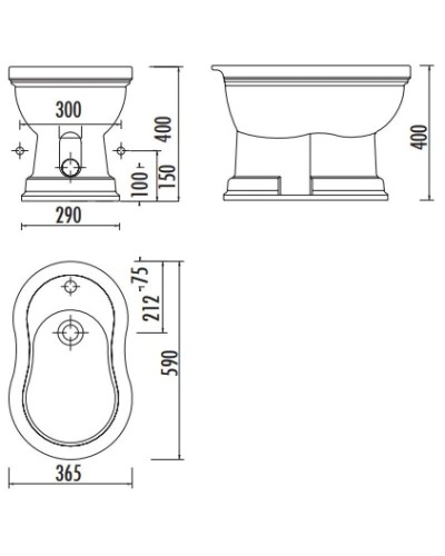 Биде напольное Creavit Klasik KL500-00CB00E-0000