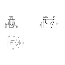 Биде GSI Kube X 9462111 приставное Белое