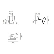 Биде GSI Pura 8872111 приставное Белое