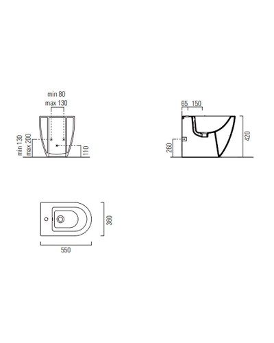 Биде GSI Pura 8872111 приставное Белое
