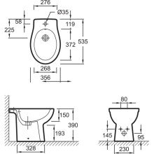 Биде напольное Jacob Delafon Patio EBB0002-00