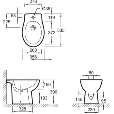 Биде напольное Jacob Delafon Patio EBB0002-00