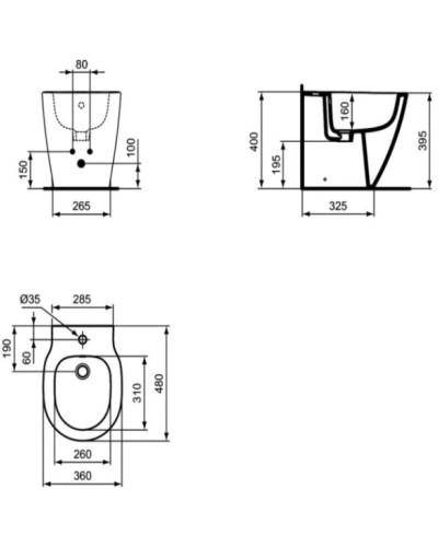 Биде напольное Ideal Standard Connect Space E120001