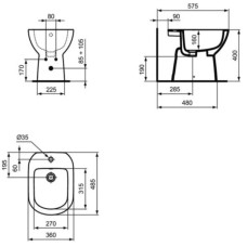 Биде напольное Ideal Standard Tempo T510201