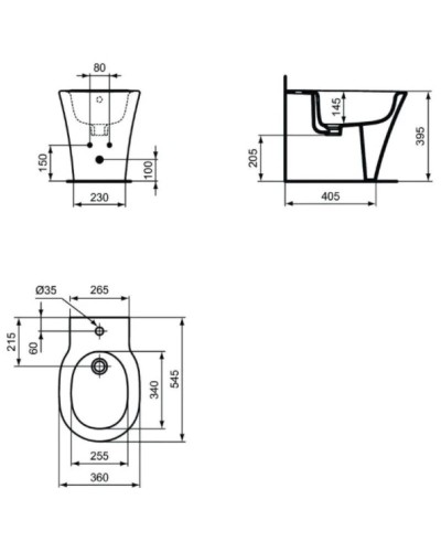 Биде напольное Ideal Standard Connect Air E0180V3