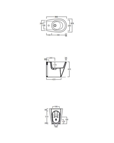 Биде напольное Simas Gambassi GA04bix1