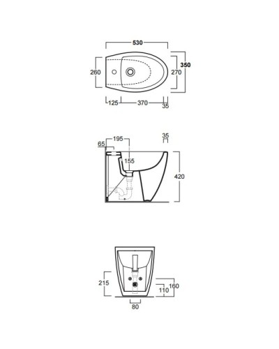 Биде напольное Simas Lft Spazio LFT21 nerox1