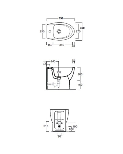 Биде напольное Simas Lft Spazio LFT23 bix1