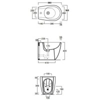 Биде напольное Simas Vignoni VI04nero mattx1