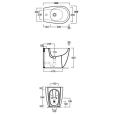 Биде напольное Simas Vignoni VI04nero mattx1