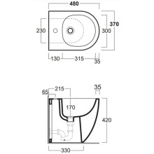Биде напольное Simas Vignoni VI27bix1