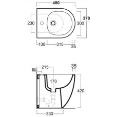 Биде напольное Simas Vignoni VI27bix1