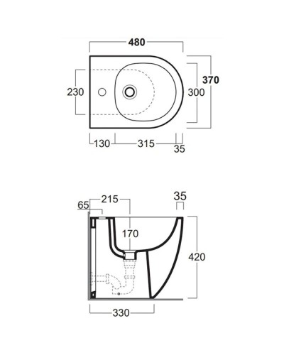 Биде напольное Simas Vignoni VI27bix1