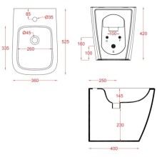 Биде напольное Artceram A16 ASB002 01 86x1